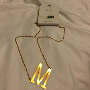 NWT Gold “M” Initial Necklace